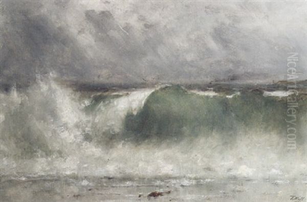 Crashing Waves Oil Painting by Thomas Hill