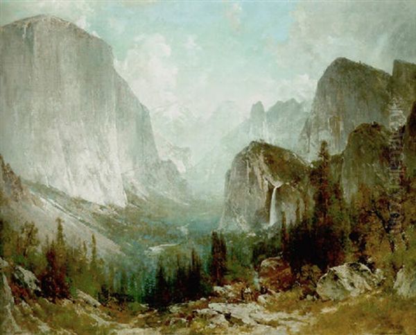 Gates Of Yosemite Oil Painting by Thomas Hill