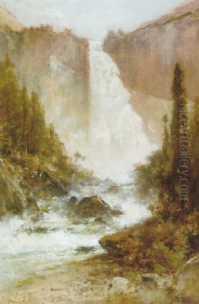 Nevada Falls Oil Painting by Thomas Hill