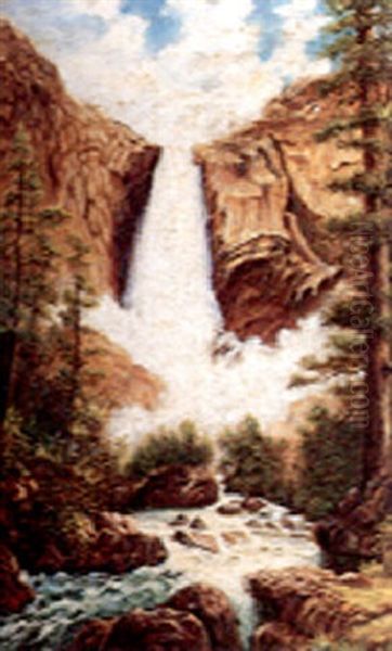 Great Falls Oil Painting by Thomas Hill