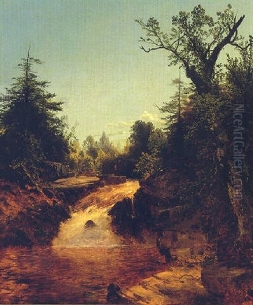 Figure In The White Mountains Oil Painting by Thomas Hill