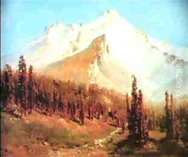 Mountain Scene Oil Painting by Thomas Hill