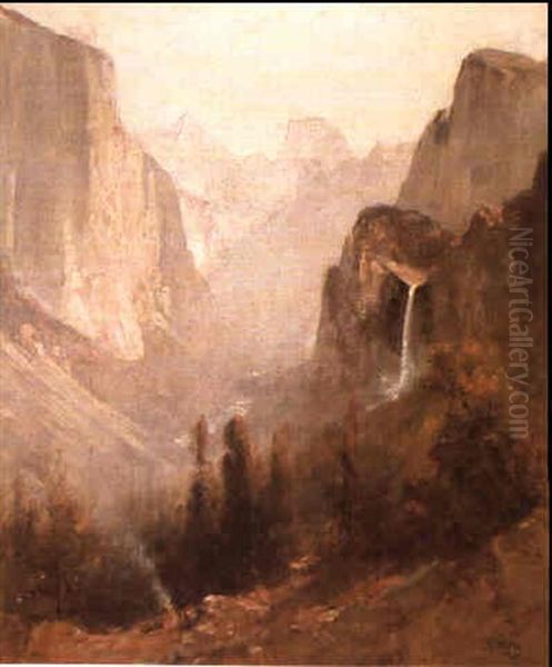 Yosemite Valley From Inspiration Point Oil Painting by Thomas Hill