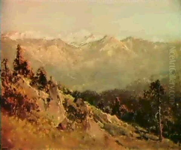 View Into The Valley Oil Painting by Thomas Hill