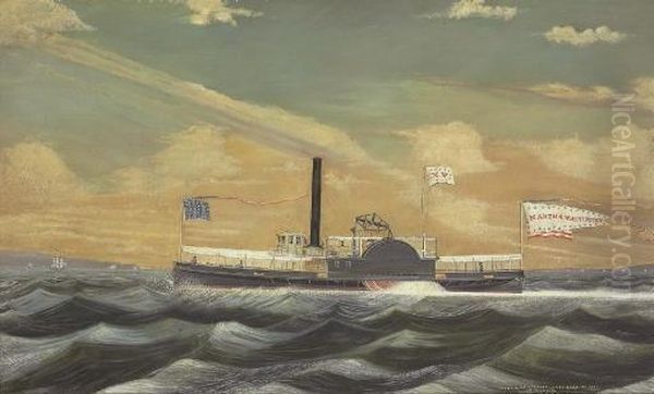 Portrait Of The Steamship Martha Washington Oil Painting by James Bard