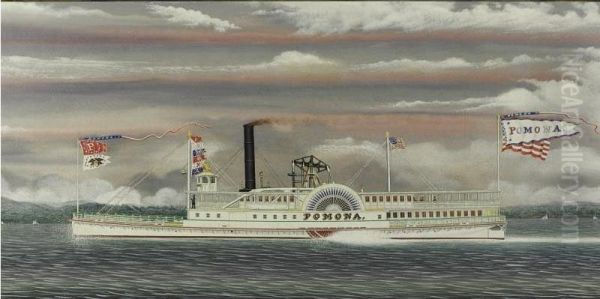 The Paddlewheeler Pomona Oil Painting by James Bard