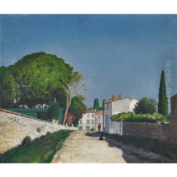 Rue A Saujon Oil Painting by Anatole Eugene Hillairet