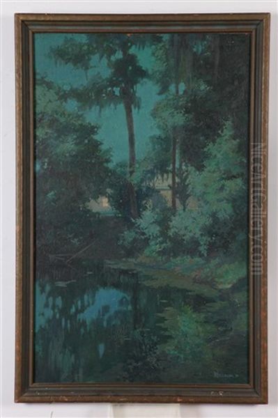 Connecticut Pond At Twilight Oil Painting by Henrik Hillbom