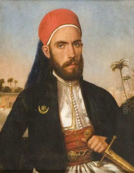 Dignitario Marocchino. Oil Painting by Jean Auguste Bard