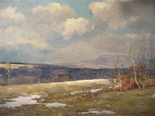 Early/late Winter Landscape Oil Painting by Henrik Hillbom