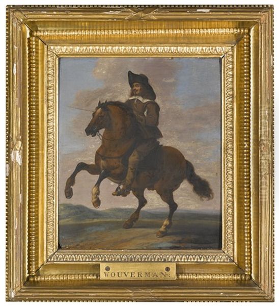 Equestrian Portrait Of A Gentleman Oil Painting by Pauwels van Hillegaert