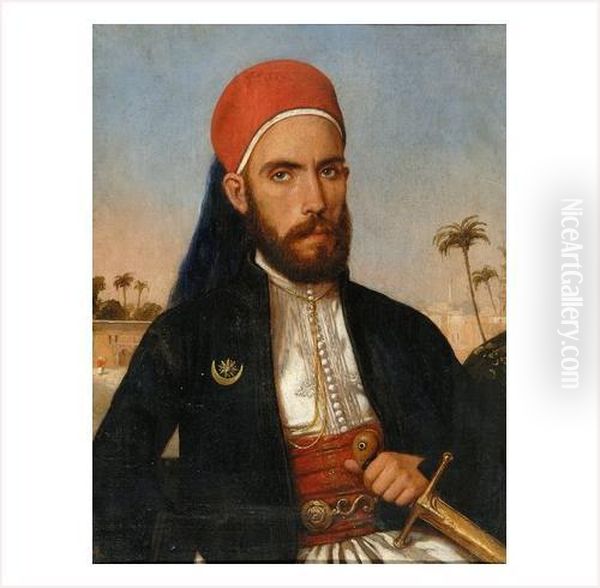 Dignitaire Marocain Oil Painting by Jean Auguste Bard