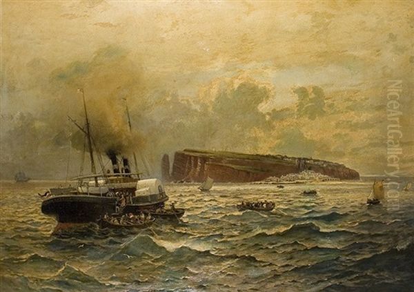 The Passage To Helgoland Oil Painting by Heinrich Hiller