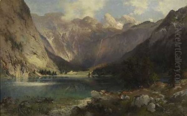 Der Obersee Oil Painting by Heinrich Hiller