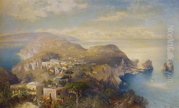 A Panorama Of Anacapri Oil Painting by Heinrich Hiller