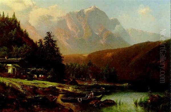 Blick Auf Die Ortlergruppe Oil Painting by Heinrich Hiller