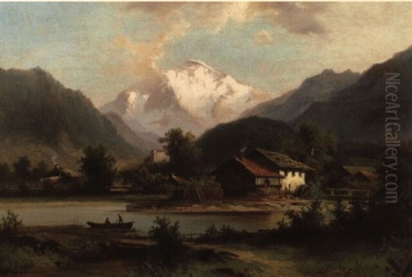 Blick Auf Den Ortler Oil Painting by Heinrich Hiller