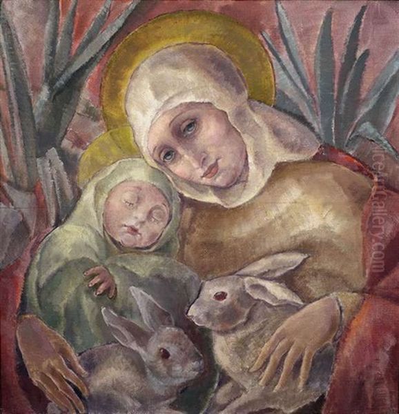 Maria Mit Jesus Oil Painting by Maria Hiller-Foell