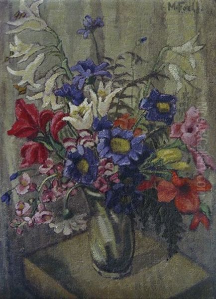 Sommerblumenstraus In Einer Vase Oil Painting by Maria Hiller-Foell