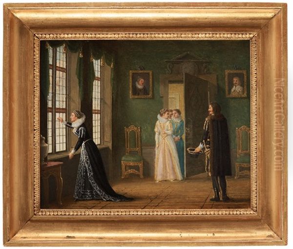 Ebba Brahes Betrothal To Jacob De La Gardie Oil Painting by Pehr Hillestroem