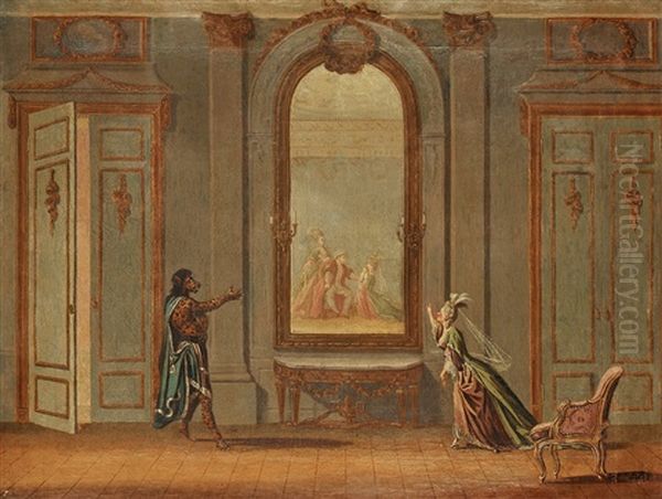 Zemire Och Azor (act 3, Scene 6) Oil Painting by Pehr Hillestroem