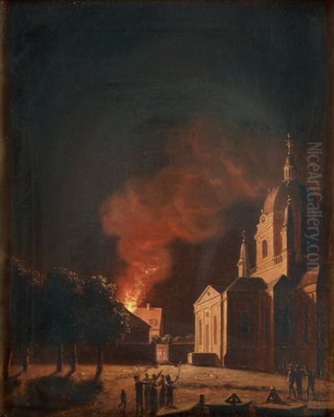 Brand Vid Katarina Kyrka by Pehr Hillestroem