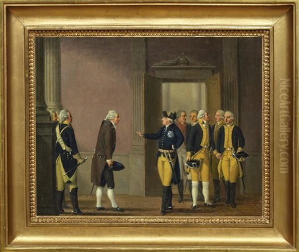 Konung Gustaf Iii, Da Revolutionen Borjades Oil Painting by Pehr Hillestroem