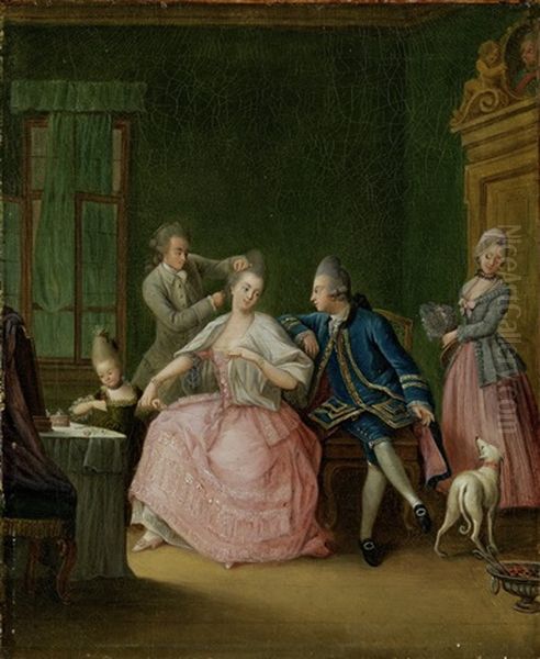 Bei Der Toilette Oder Familienbildnis Oil Painting by Pehr Hillestroem