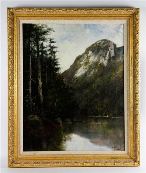 Eagle Cliff And Profile Lake, Franconia Notch Nh Oil Painting by William Henry Hilliard