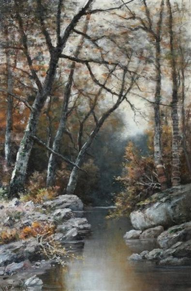 Autumn, New England Oil Painting by William Henry Hilliard