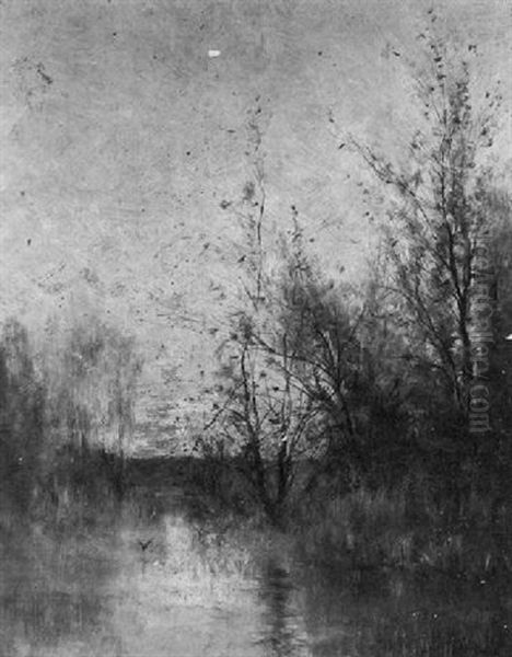 Marsh At Twilight Oil Painting by William Henry Hilliard