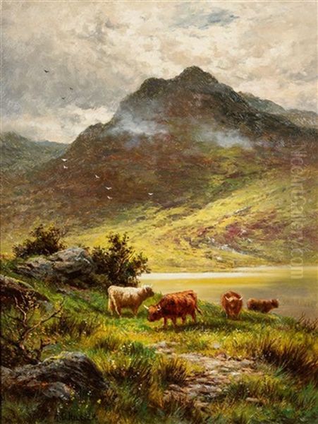 Mountain Yaks Oil Painting by Henry Decon Hillier