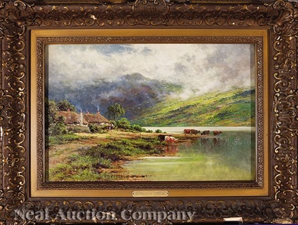 A Shepherd's Cot Near Taynuilt, Loch Etive, Arcy Nshite Oil Painting by Henry Decon Hillier