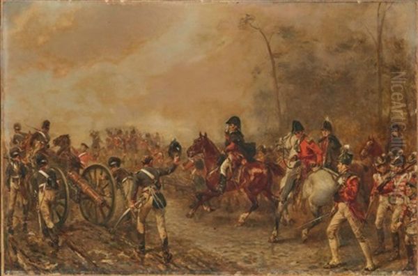 Le Duc De Wellington (1769-1852) Sur La Route De Quatre Bras Oil Painting by Robert Alexander Hillingford