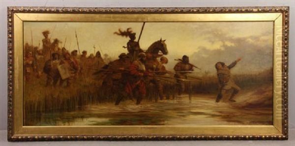 War Scene Oil Painting by Robert Alexander Hillingford