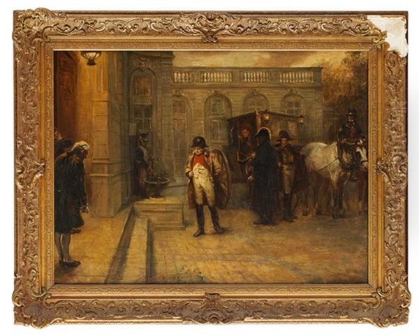 Napoleon Returning To The Elysee Palace After Waterloo Oil Painting by Robert Alexander Hillingford