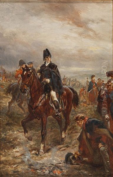 Wellington In The British Lines, The Morning Of Waterloo Oil Painting by Robert Alexander Hillingford