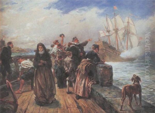 Departure For The Fleet Oil Painting by Robert Alexander Hillingford