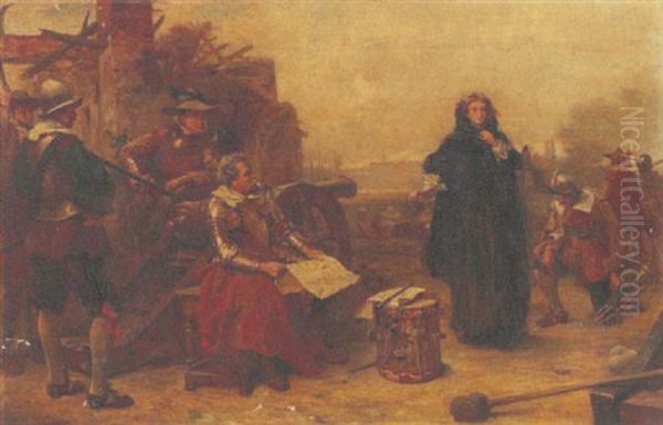 Soldiers At Rest Oil Painting by Robert Alexander Hillingford