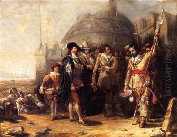 Charles Ii, King Of Great Britain And Ireland, Landing At Dover In 1660 Oil Painting by Robert Alexander Hillingford