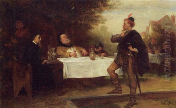 A Scene From Falstaff Oil Painting by Robert Alexander Hillingford