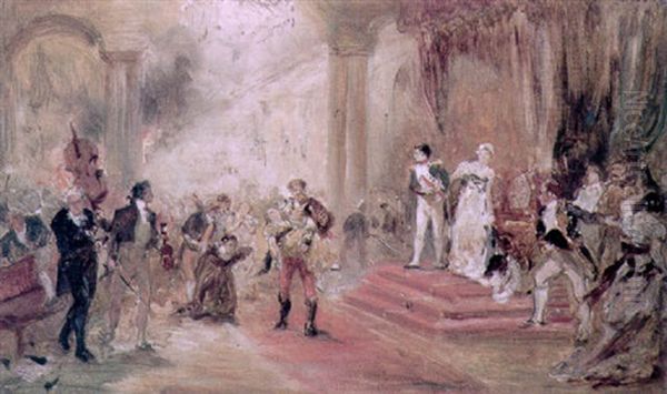 Fire At The Austrian Embassy (napoleon And Marie-louise) Oil Painting by Robert Alexander Hillingford