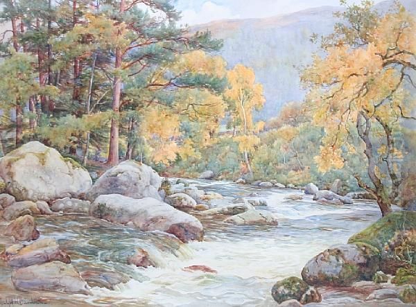 'the River Llugwy, Near The Miners' Bridge,north Wales' Oil Painting by Ralph William Bardill