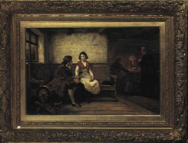 Courtship Oil Painting by Robert Alexander Hillingford