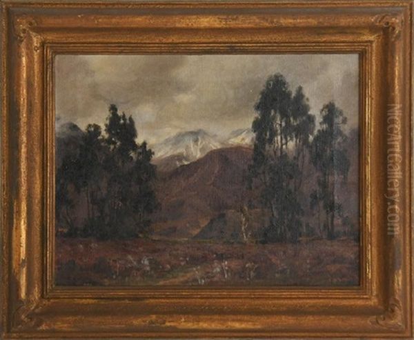 Snow On Mt. Wilson Oil Painting by Anna Althea Hills