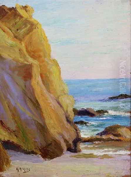 Rocky Coast Laguna Oil Painting by Anna Althea Hills