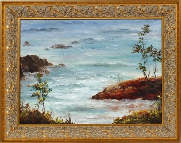 Shoreline Landscape Oil Painting by Anna Althea Hills