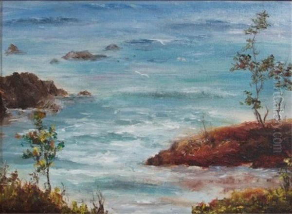 Untitled (possibly A Laguna Beach Seascape) Oil Painting by Anna Althea Hills