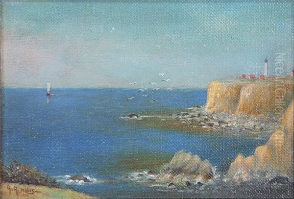 California Coast Oil Painting by Anna Althea Hills