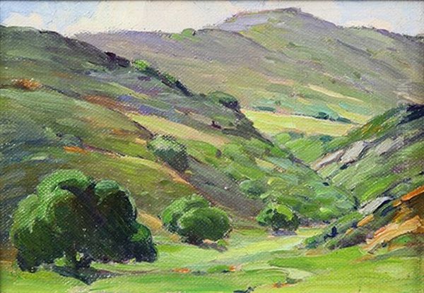 Laguna Canyon Winter Oil Painting by Anna Althea Hills